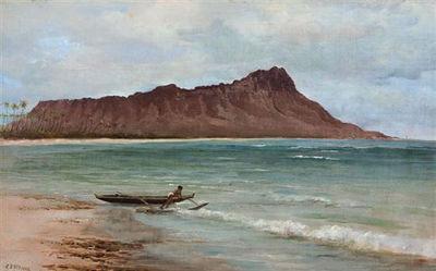 unknow artist View of Diamond Head, oil on canvas painting by Joseph Dwight Strong oil painting image